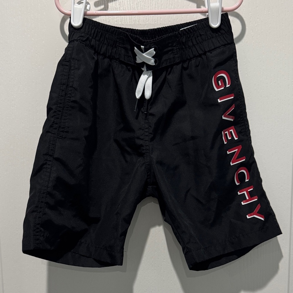 Givenchy Black Swim Trunks with Red Logo